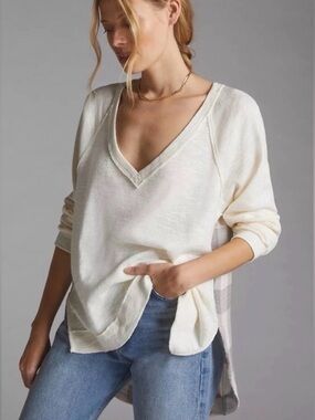 Pilcro by Anthropologie Long Sleeve Oversized Plaid Long Tunic Top/ Blouse